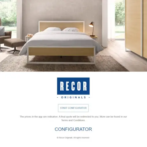 Thumbnail afbeelding van het project: Het start scherm van de Recor Originals app