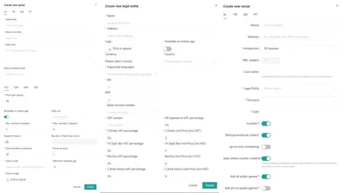 The Park Operational Platform: An collection of create forms